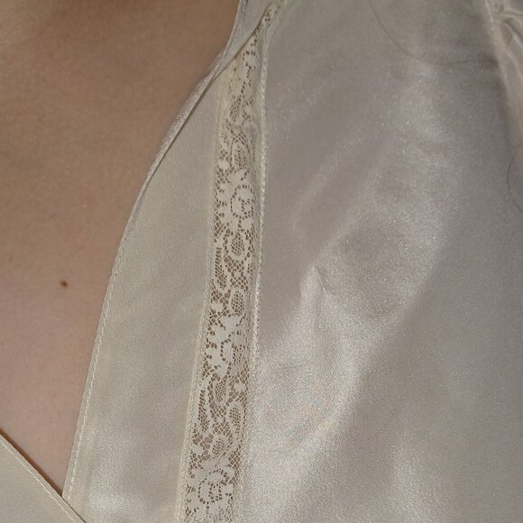 Rickie Freeman Teri Jon 100% Silk Cream Blouse - Picture 4 of 8